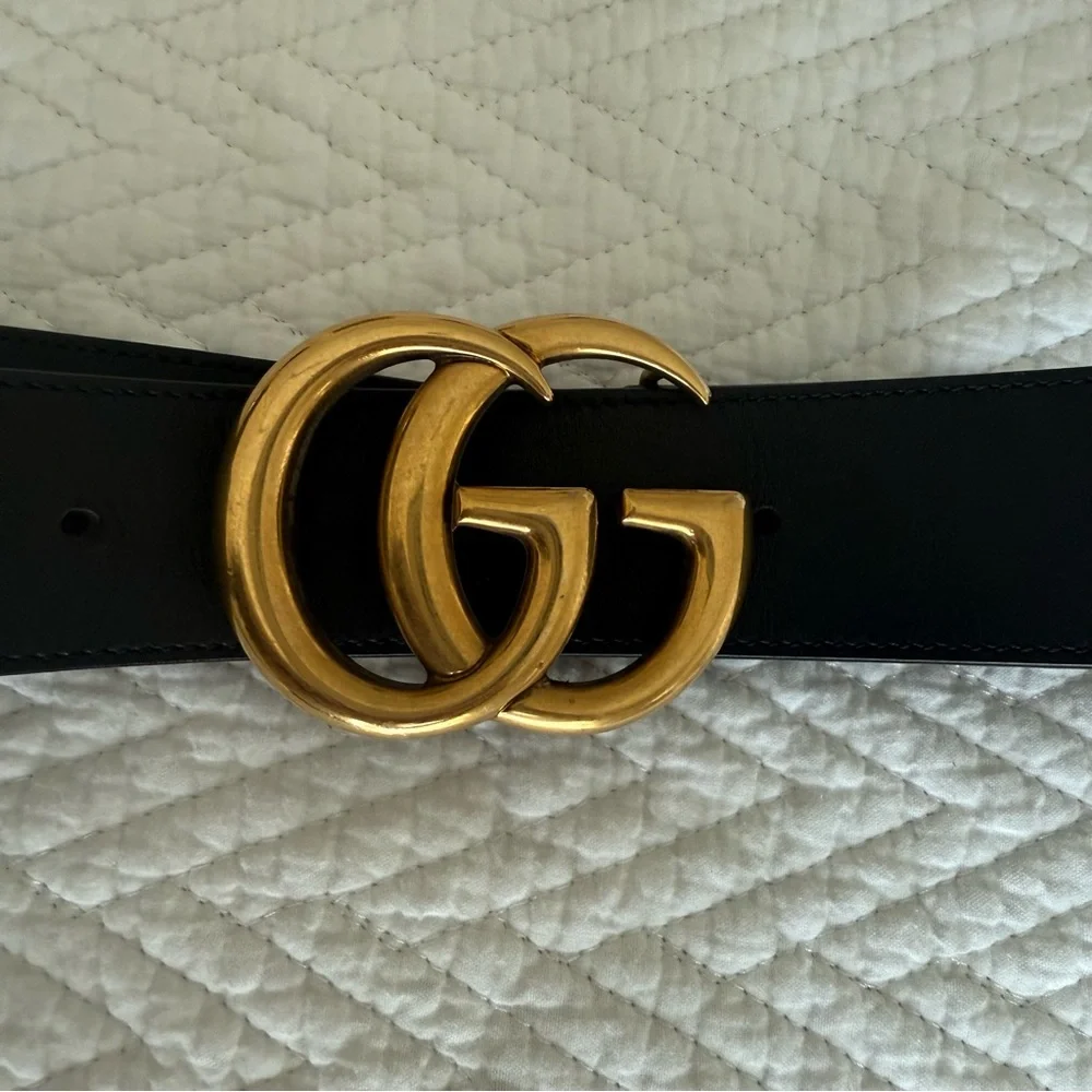 Gucci Marmont Belt with Gold Double G Buckle | 100% Authentic EUC Sz 8-12 - Picture 5 of 11